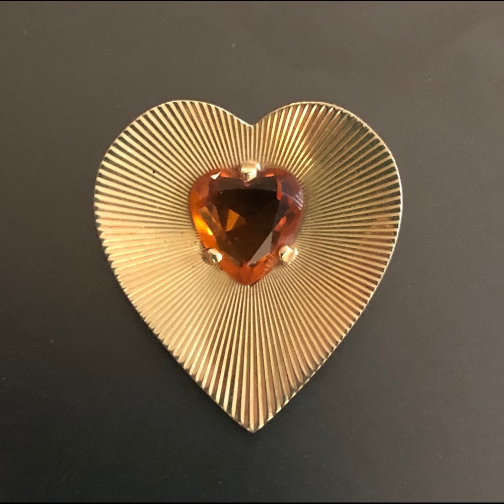 Vintage 14k gold and topaz pin